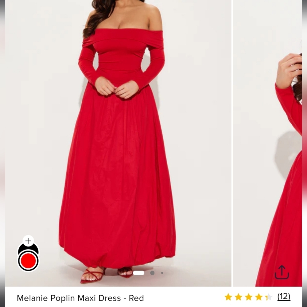 Elegant Red Off-Shoulder Maxi Dress